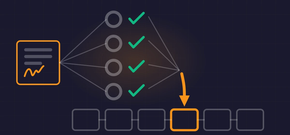 One signed transaction, checked independently by every node that receives it, then included in a block.